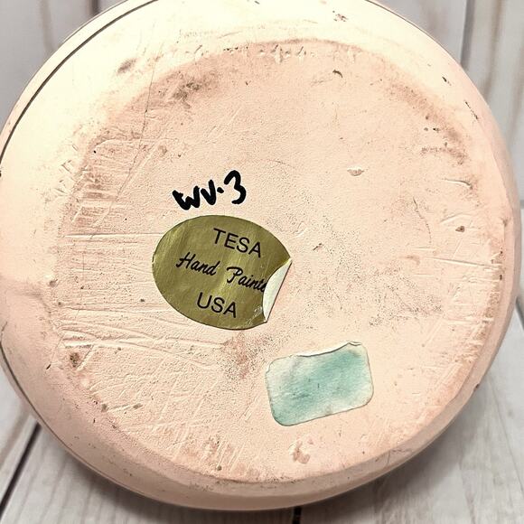 Vintage Southwestern Hand Painted Clay Pottery Wedding Vase 1980's TESA - Picture 6 of 8